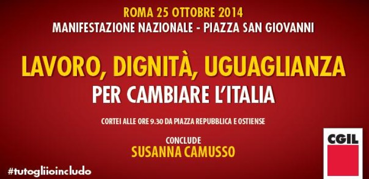 25 ottobre a Piazza San Giovanni, la lettera della Camusso agli iscritti